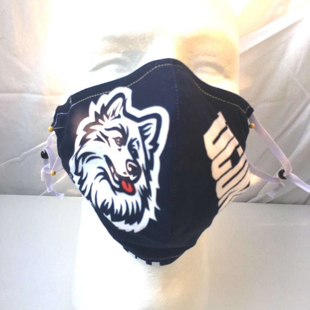 Three UConn Huskies Face Masks NEW Reversible Plaid Four Looks - Picture 10 of 11